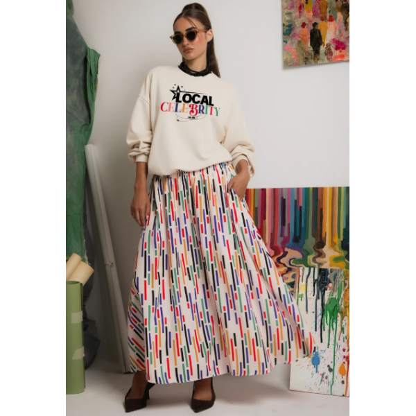 PEARL SKIRT (ivory stripes) PEARL SKIRT (ivory stripes)