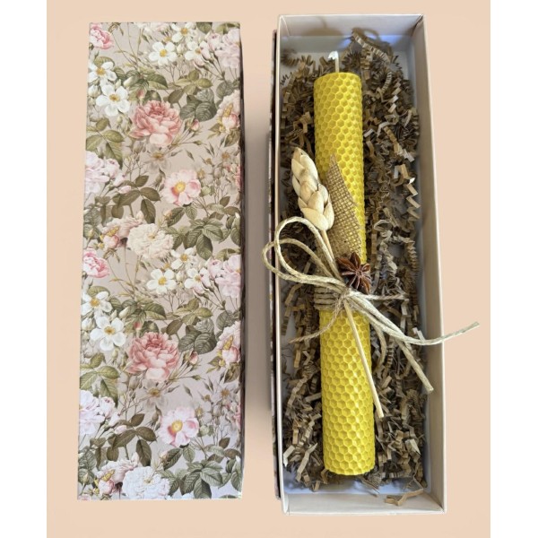 Handmade Easter Candle made from 100% Natural Beeswax 28 cm