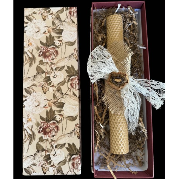 Χειροποίητη Πασχαλινή Λαμπάδα από 100% Φυσικό Μελισσοκέρι 28 εκ.