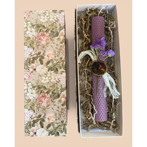 Χειροποίητη Πασχαλινή Λαμπάδα από 100% Φυσικό Μελισσοκέρι 28 εκ.