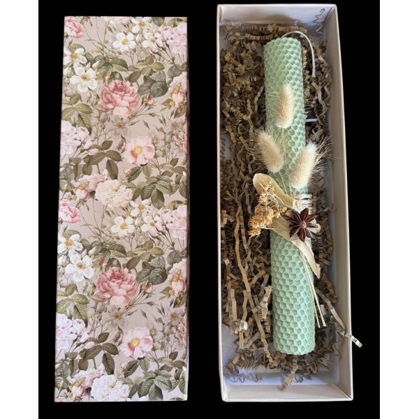 Χειροποίητη Πασχαλινή Λαμπάδα από 100% Φυσικό Μελισσοκέρι 28 εκ.