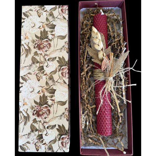 Handmade Easter Candle made from 100% Natural Beeswax 28 cm