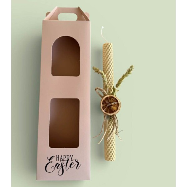 Χειροποίητη Πασχαλινή Λαμπάδα από 100% Φυσικό Μελισσοκέρι