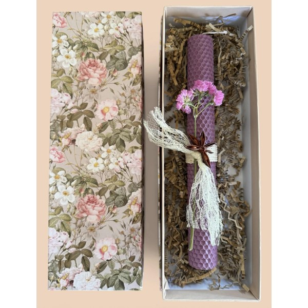 Handmade Easter Candle made from 100% Natural Beeswax 28 cm