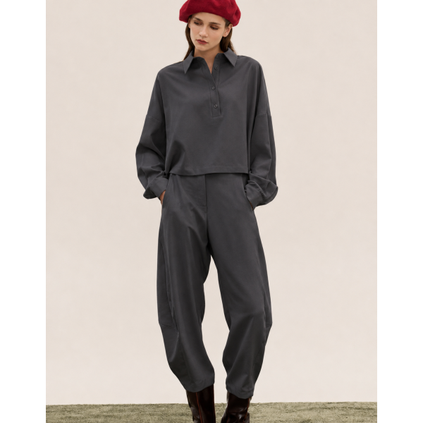 Παντελόνι Relaxed Fit σε Σκούρο Γκρί