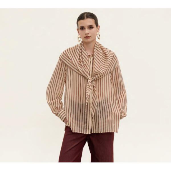 Striped Shirt with Impressive Collar