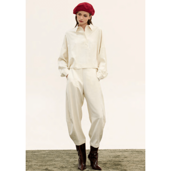 Relaxed Fit Pants in Ecru