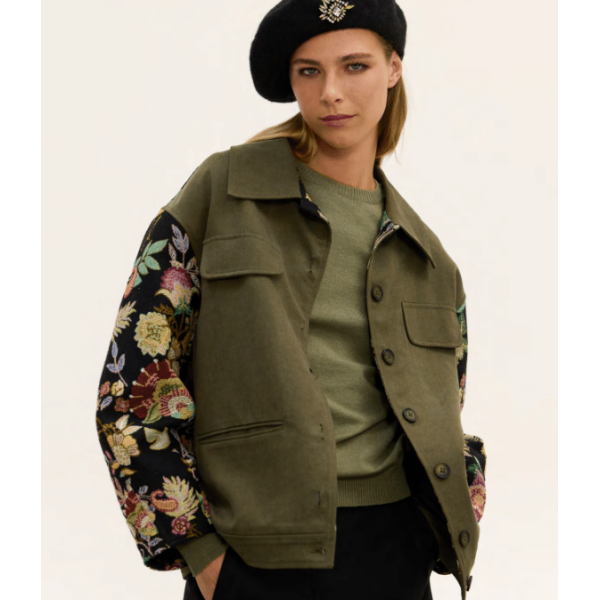 Women's jacket with floral sleeves Women's jacket with floral sleeves