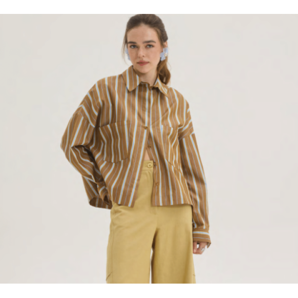 Innocent striped brown shirt