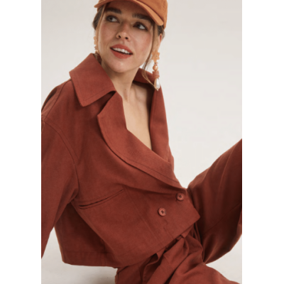 Innocent Κοντό σακάκι με γιακά – Κεραμιδί