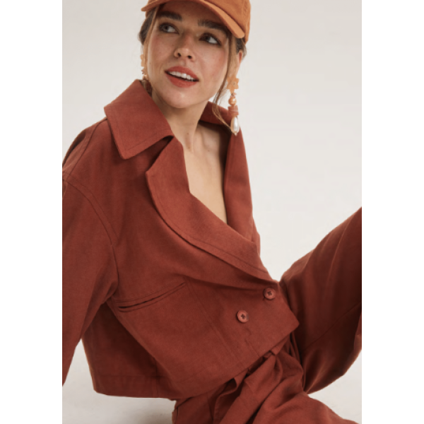Innocent Κοντό σακάκι με γιακά – Κεραμιδί