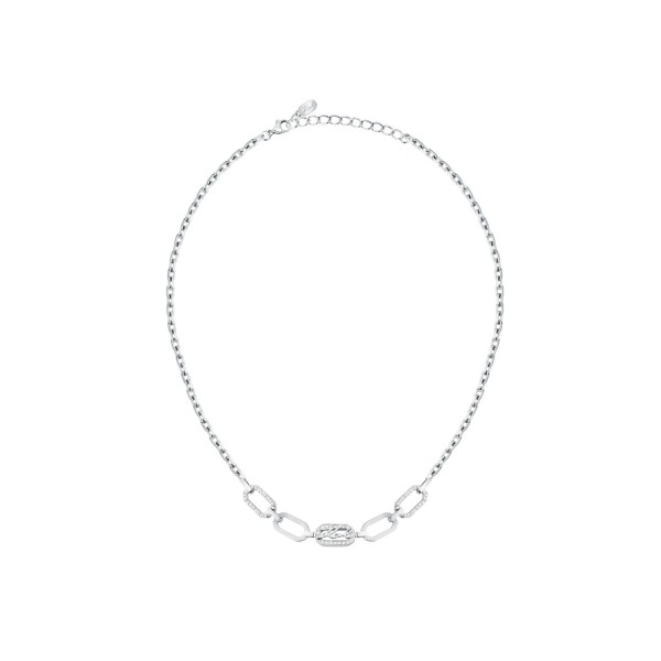 KARL LAGERFELD CRYSTALS KLAYC14 Γυναικείο Κολιέ Ασημένιο Με Σχέδιο Με Λογότυπο