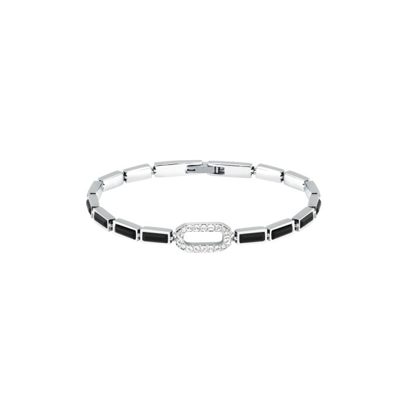 KARL LAGERFELD CRYSTALS KLAYC18 Γυναικείο Βραχιόλι Ασημένιο Με Μαύρες Και Άσπρες Πέτρες