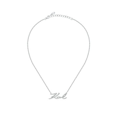 KARL LAGERFELD CHARMS KLAYD04 Γυναικείο Κολιέ Ασημένιο Με Λογότυπο