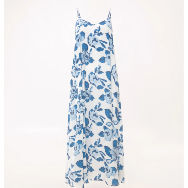 A-LINE MAXI DRESS LOGO KENTIMA BLUE