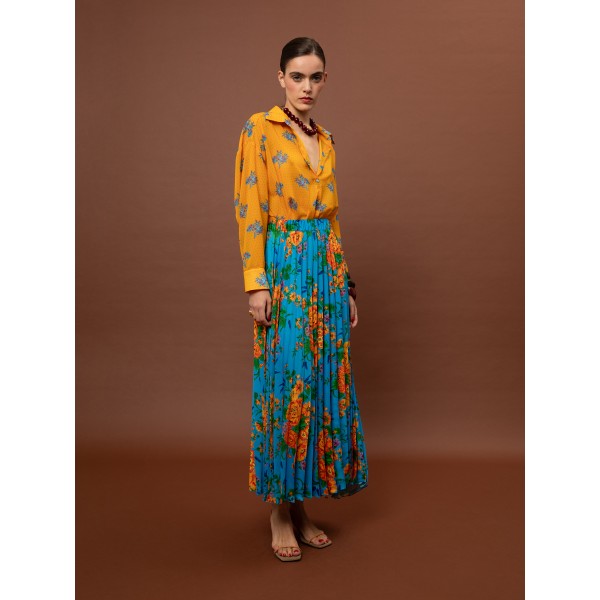PLEATED MAXI SKIRT - TAPETSARIA AQUA