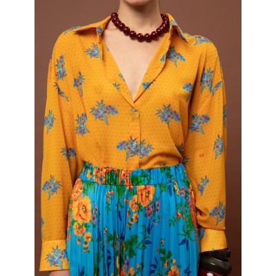 OVERSIZED CHIFFON SHIRT - BOUQUETS