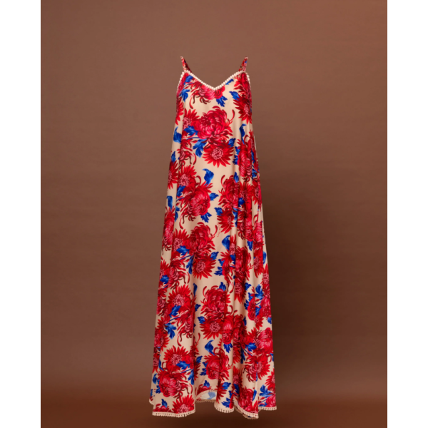 A-LINE MAXI DRESS CHRYSANTHEMA BEIGE