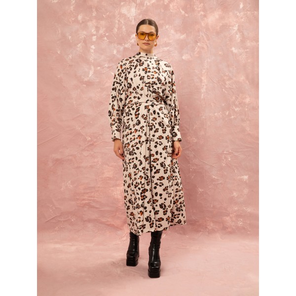 KAFTAN MAXI DRESS - LEOPARD
