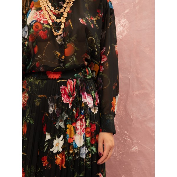 OVERSIZED CHIFFON SHIRT - STILL LIFE
