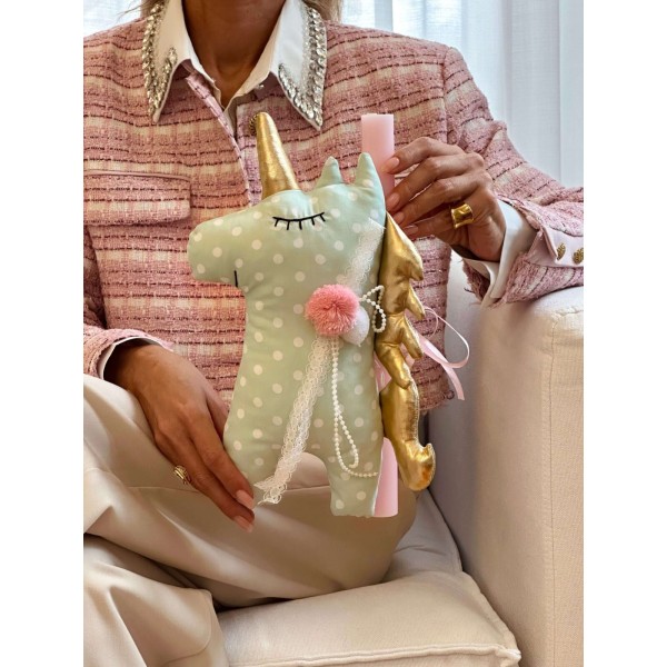 Πασχαλινή λαμπάδα μονόκερος Μέντα